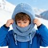 Gorro Pasamontañas 3 en 1 para Esquí para Niños Cortavientos Peludo Protector Facial Cálido Bufanda con Capucha Calentador de Cuello Invierno Deportes al Aire Libre Gorro