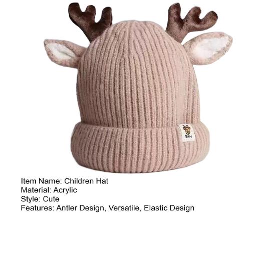 Reindeer Antler Baby Hat Soft Warm Knitted Winter Hat Perfect Fit Elastic Design Festive Christmas Toddler Cap