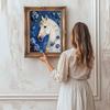 DIY White Horse Pearl Art Painting for Home Wall Decor Pearl Gem Paintings Picture Arts Craft  for Adults/Beginners Gift Idea Home Decor Without Frame