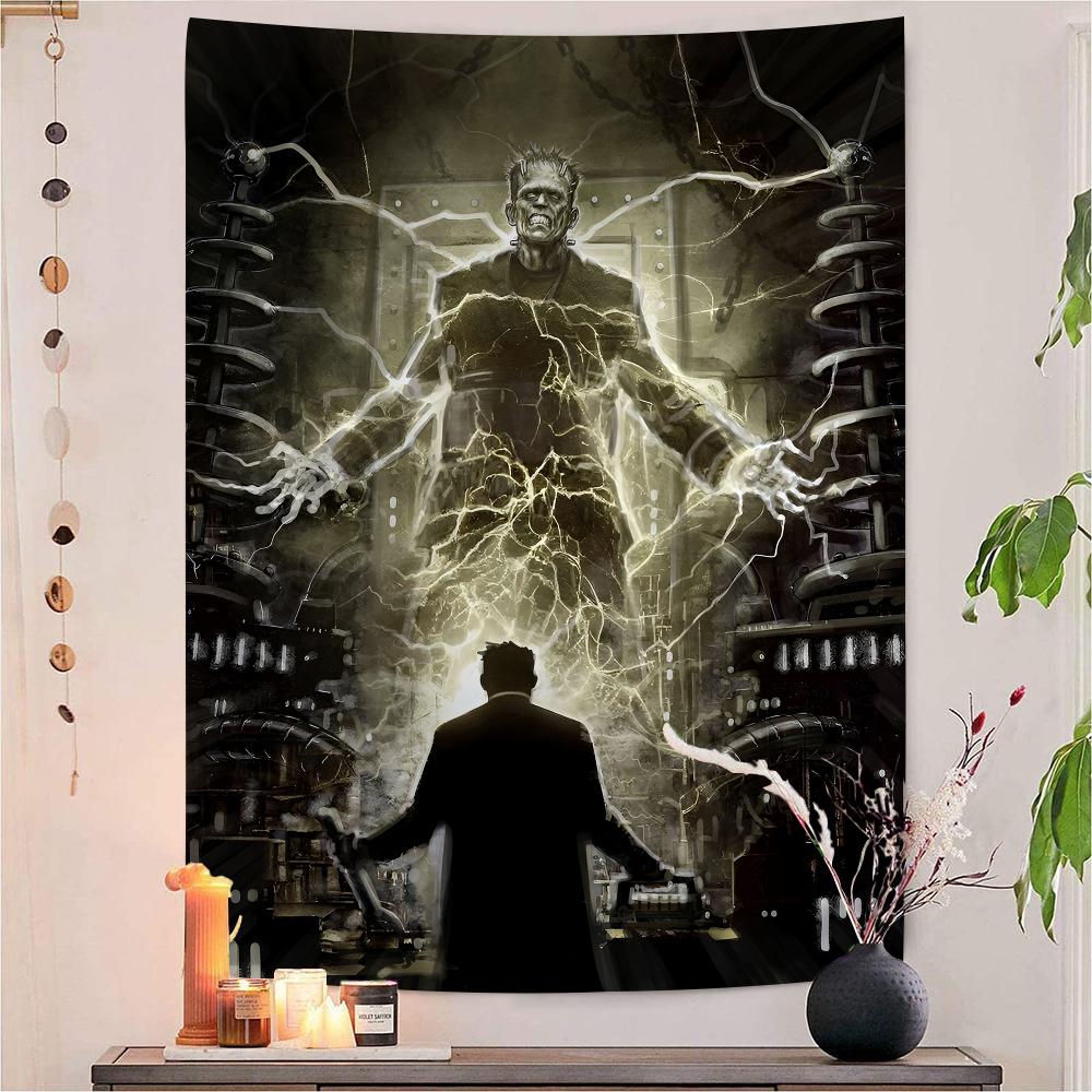 Frankenstein Classic Horror Movie Anime Tapestry Hanging Tarot Hippie Wall Rugs Dorm Home Decor