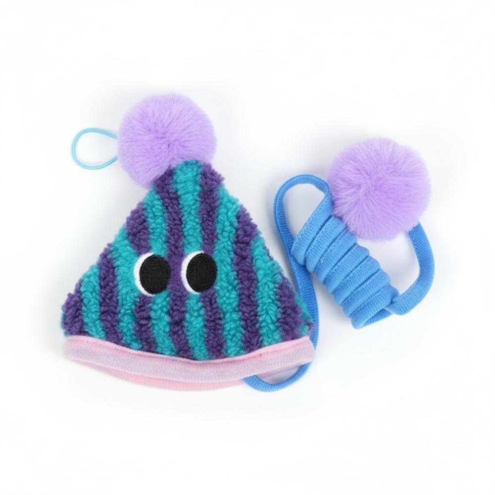 Fluffy Plush Ceiling Cat Toy Stretchable Spring Parachute Cat Toy Interactive Cat Toy Exercise фиолетовый