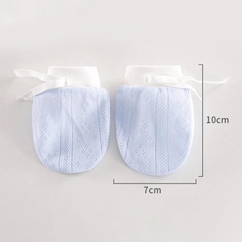 Non-Toxic 2Pcs Baby Gloves For Newborns Cotton 0-12 Months Infant Anti Scratching Kids Mittens Face Protection Hand Glove Baby Accessories