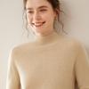 Women's Cashmere Half High-Neck Sweater - Autumn/Winter, Thickened, Solid Color, Loose Saddle Shoulder Knit.