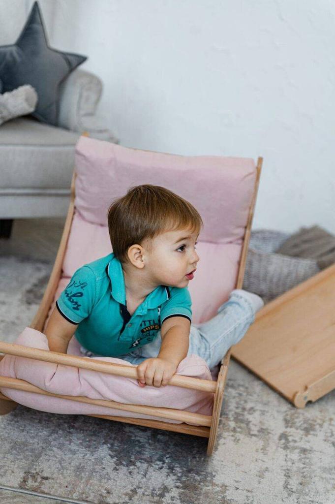 Wooden rocker Moon white