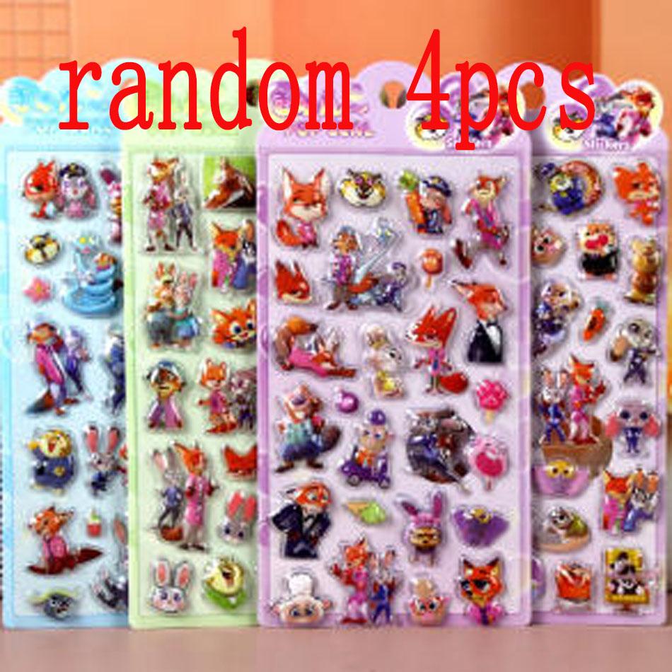 Zootopia 2 3D Jelly Sticker Disneys Gary Judith Nick Anime Stationery Kids Notebook Crystal Paster Decoration Children Toys Gift