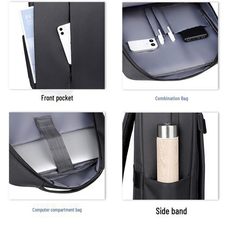 Men's Water-Resistant Casual Business Laptop Backpack with Large Capacity