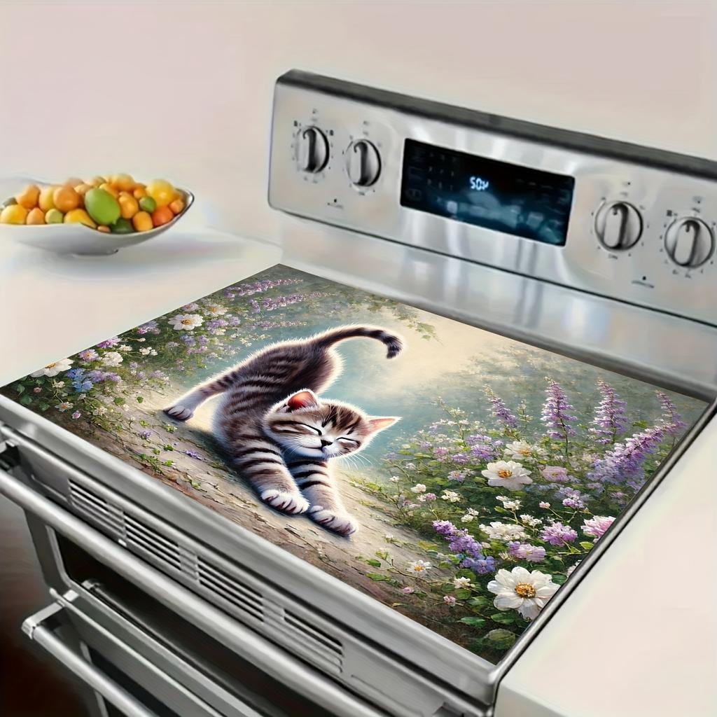 1Pcs Rubber Drying Mat With Kitten Print For Coffee Shop Restaurant Kitchen Carpet Tableware Durable Diatom Mud Table Mat Pet Mat Coffeeware