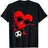 Heart Playing Soccer Cute Valentines Day Sports Men T-Shirt