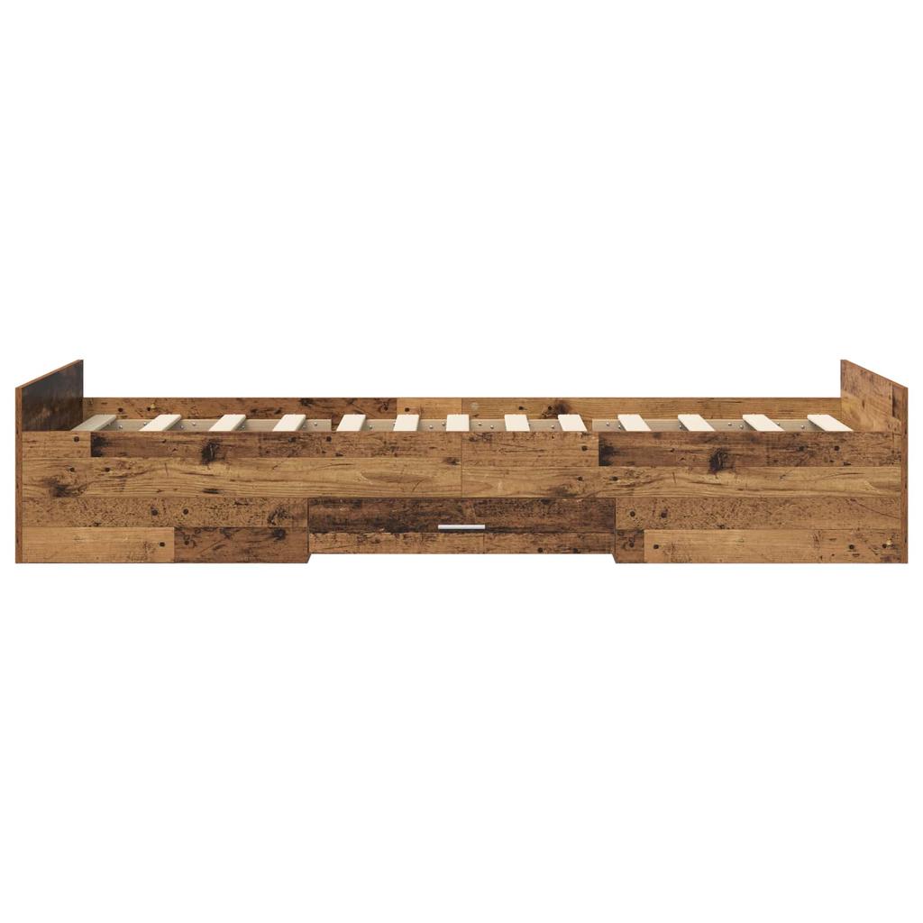 Bed Frame with Storage Reclaimed Wood 80 X 200 Cm Engineered Wood