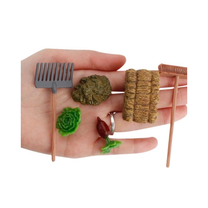 Mini Farm Shovel Rake Outdoor Planting Scene Miniature Doll House Hanging Accessories