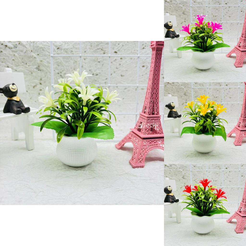 Künstliches Orchideen-Blumenarrangement im Plastikbehälter zur Heim- und Eventdekoration