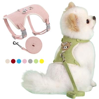 Süßes Haustiergeschirr Leinen Set für Kleine bis Mittlere Hunde und Katzen - Chihuahua Kaninchen Weste Geschirr Pudel Halsband - Leine Hund Zubehör