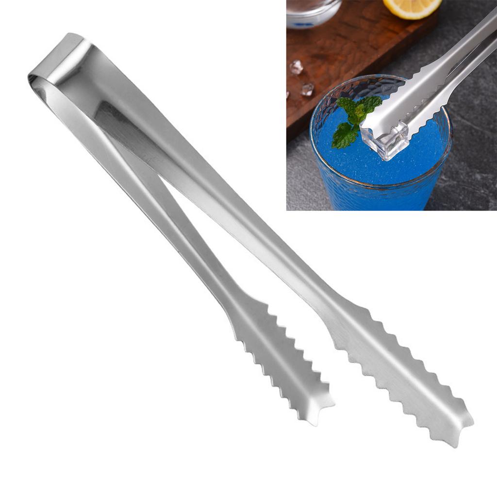 Ice Tong Stainless Steel Small Cube Serving Appetizers Tong Kitchen Clip with Teeth for Party