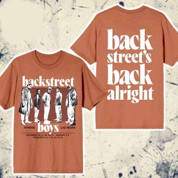 New!! Backstreet Boys Las Vegas 2026-2026 Back Alright 2side Tshirt XXXL