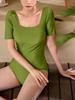 Wikeunain Reverse Short Sleeve Monokini One-Piece Swimsuit