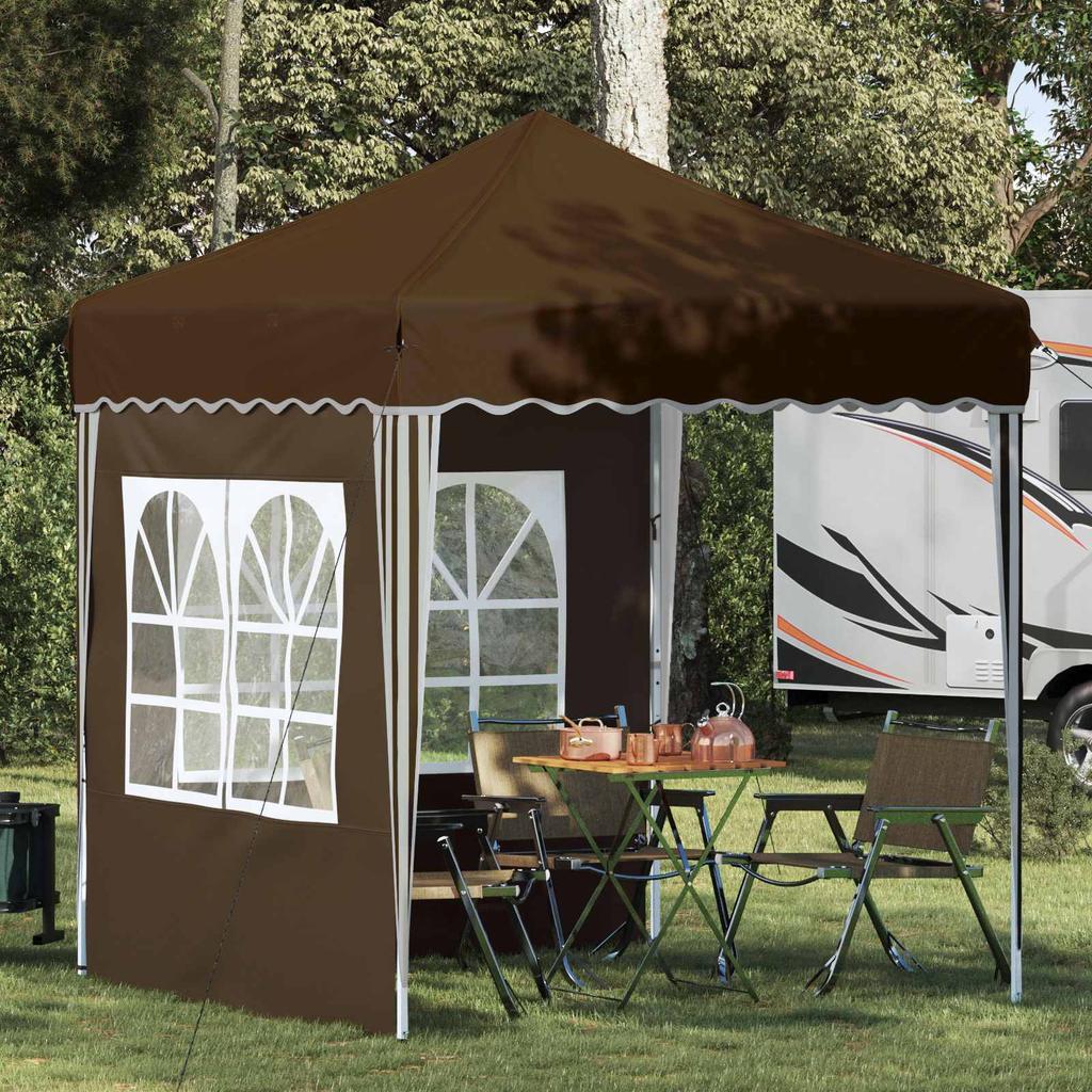 Pop Up Party Tent 195 X 195 X 245 Cm Taupe Oxford Fabric