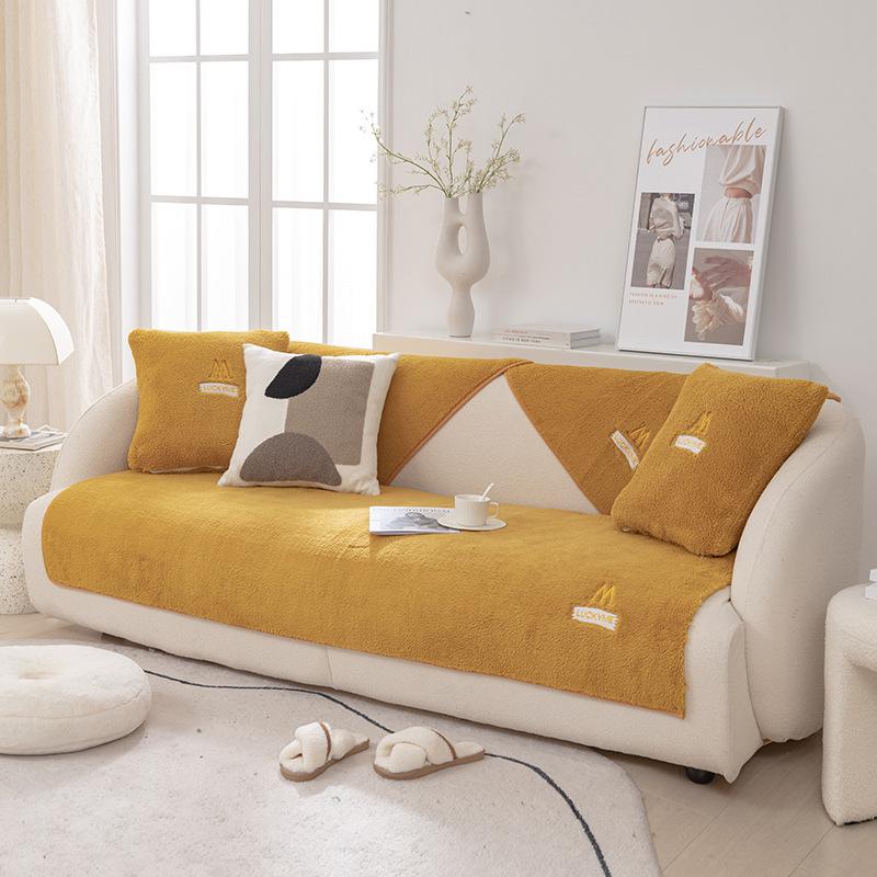 Polštář na pohovku Jednoduchý Moderní Kožený Potah na pohovku Protiskluzový Polštář Teplý Podzimní a Zimní Potah na pohovku Krycí Ručník