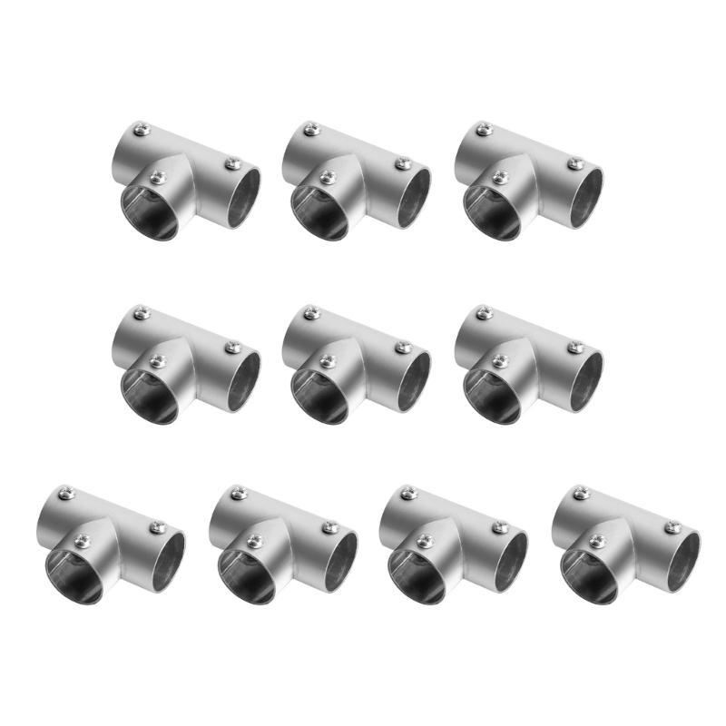Pack Of 10 Stainless Steel T Pipe Connectors set Handrail T Joint Accessories T Shaped Boats Railing Component Multiple