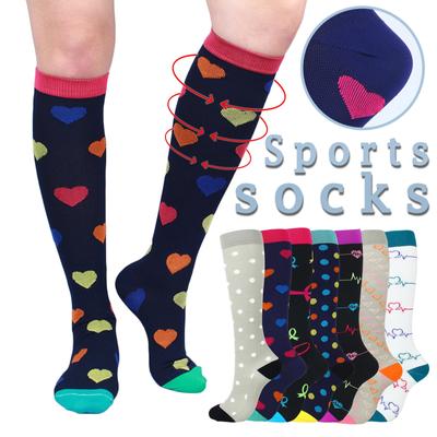 Chaussettes de Compression élastiques pour femmes et hommes, chaussettes de sport, d'alpinisme, d'équitation, de mollet, de course