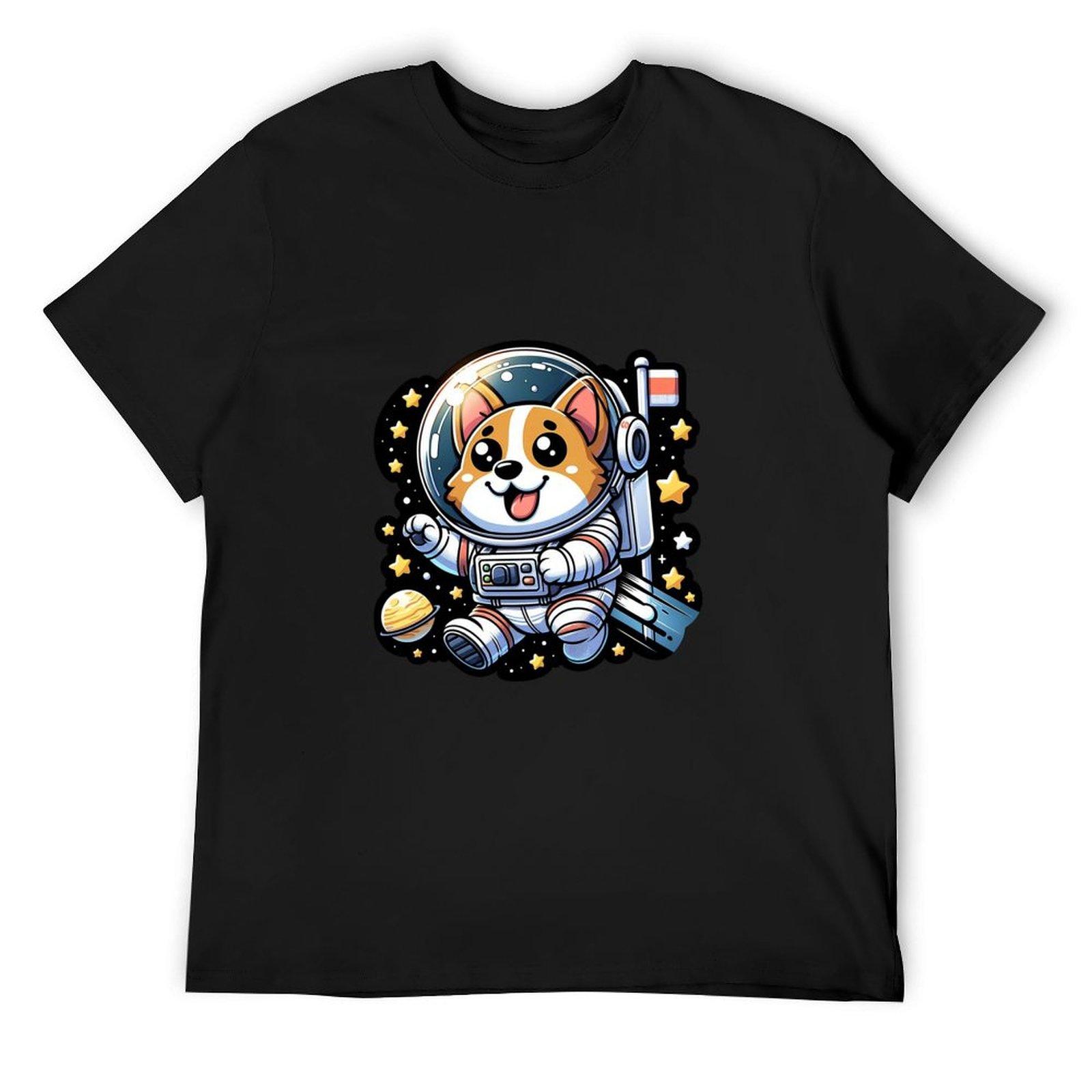 

corgi astronaut T-Shirt cotton graphic tees new edition quick-drying blue archive Men s t shirts 4XL