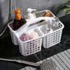 Hollow Out Toiletries Organizer Box 3 Compartments Storage Basket Portable Shower Basket  Bathroom