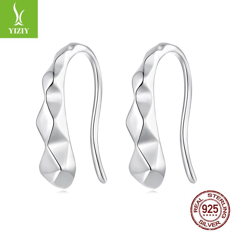Simple Geometric Rhombus Ear Hook Women'S Delicate High S925 Sterling Silver Rhombus Earrings Earrings