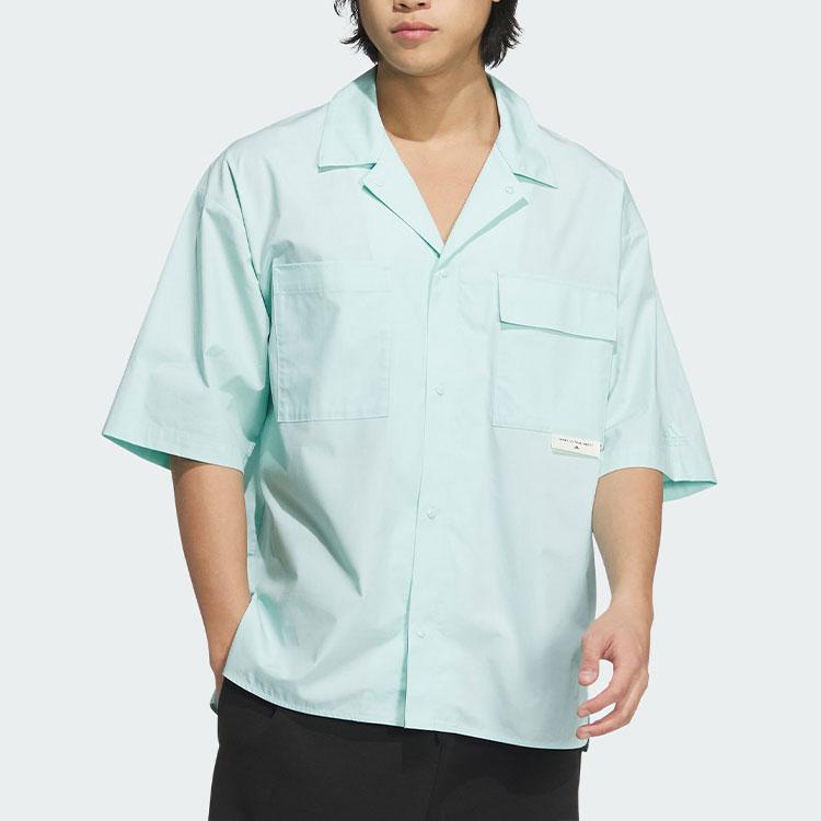 Adidas Camiseta Gráfica de Manga Corta Estampado Anime MBTI Casual Holgada para Hombre Tops Azul Claro JN4512