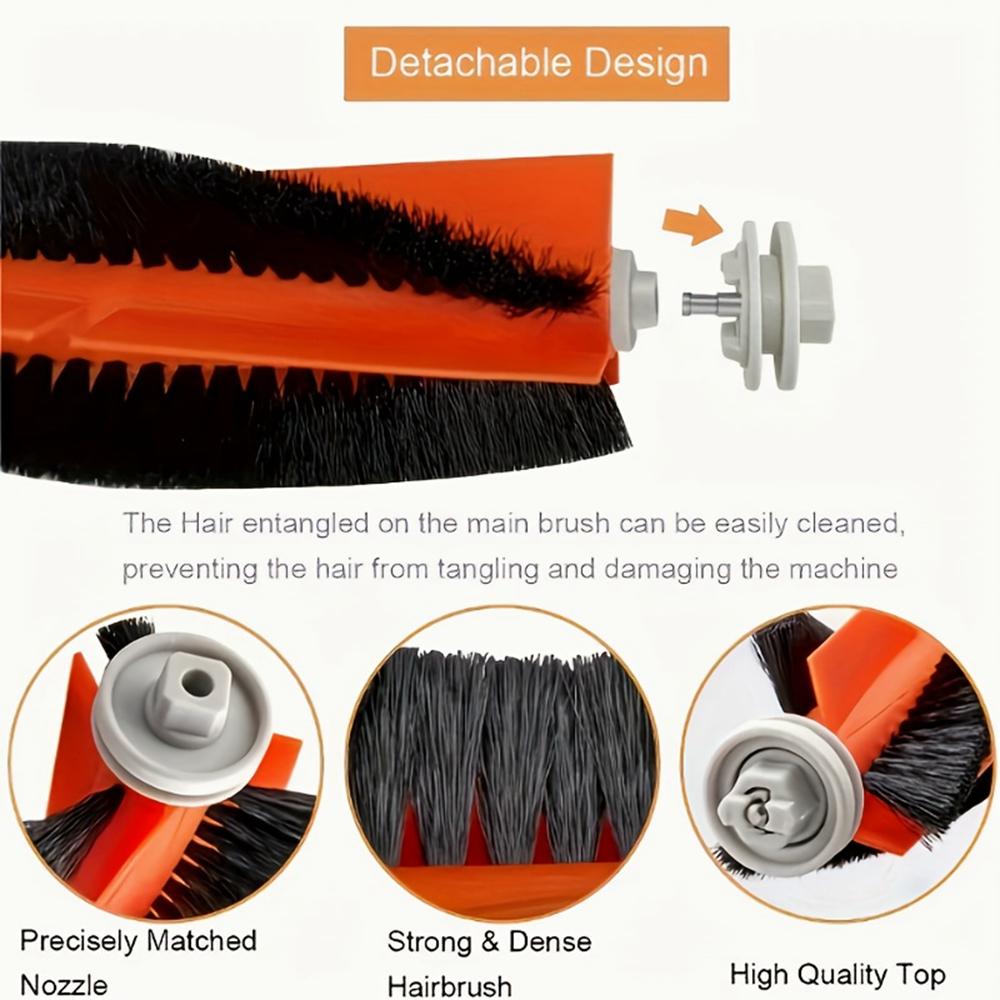 5Pcs Main Brush Side Brush Filter Set for Xiaomi Robot Vacuum S10+/S20+/X10+/X20+/X10 Replacement Parts Kit