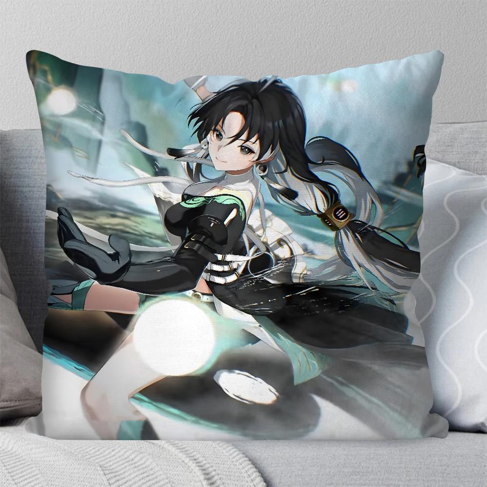 Jianxin Anime Game W-Wuthering Waves Pillow Case Square Pillow Bedroom Sofa Leisure ComfortCar Living Room Home Decoration 40X40