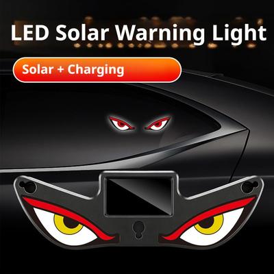 Lumière Néon LED Solaire Respiration Œil de Démon pour Voiture Lumière Décorative pour Vitre de Voiture Sans Câblage Lampe