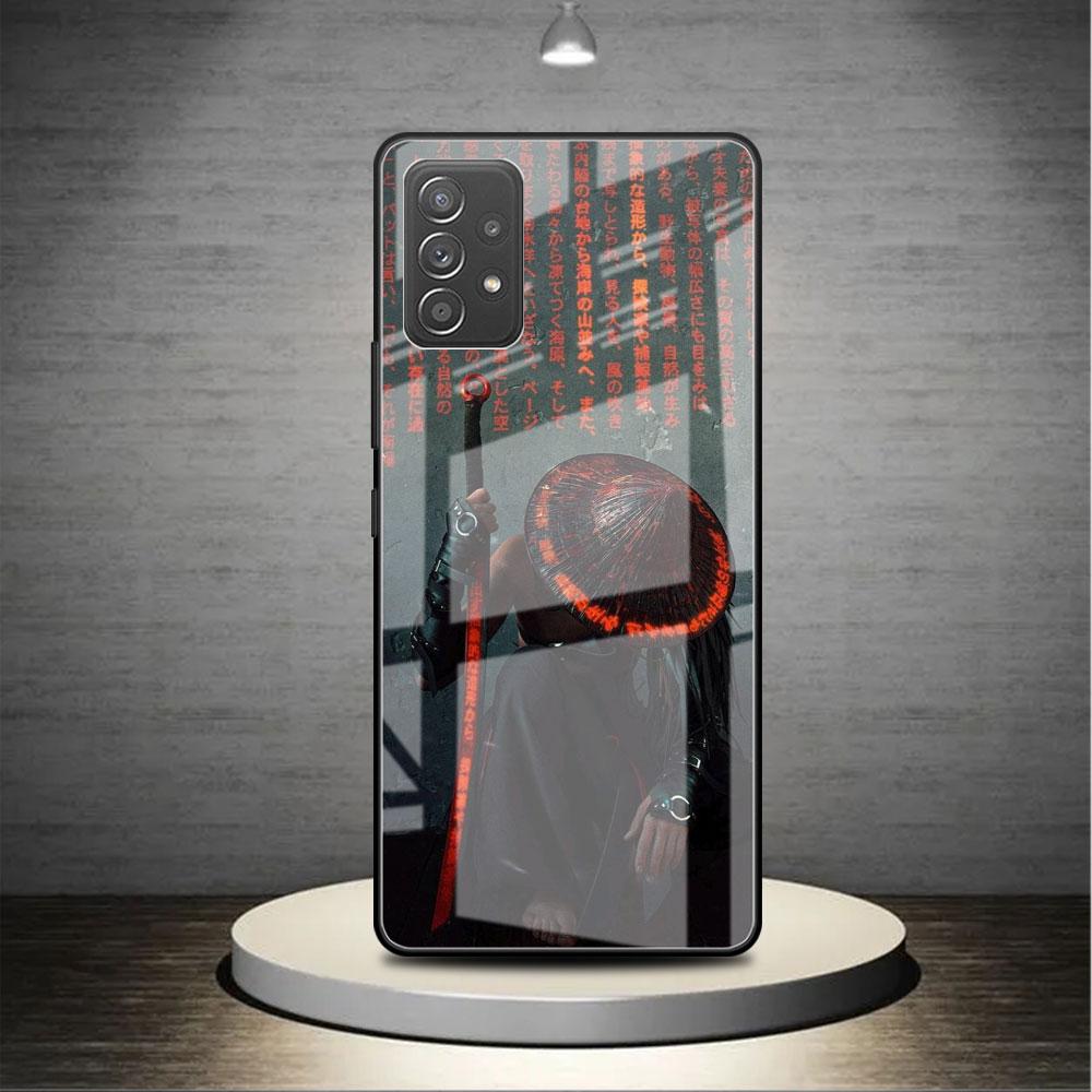 Landschaft Tusche Samurai Kunst Glas Hülle Für Samsung Galaxy A52 A71 A50 A51 A70 A21s A31 A72 A10 A12 A30 A22 5G Handyhülle