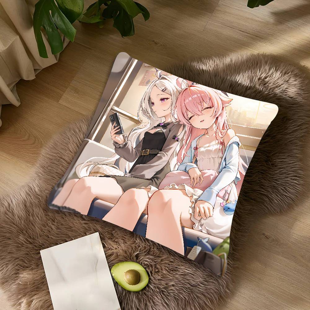 Kawaii Girl Cool Game Blue Archive Cushion Cover Decor Home Throw Pillow Covers For Couch Camping Pillow Cover Decorations