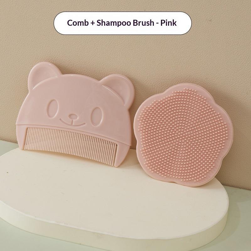 Set de 2 Piezas Masajeador de Cabeza de Silicona para Bebés Peine para Grasa Craneal Fetal Peine Suave para Baño de Niños Pequeños Limpieza del Cabello de Recién Nacidos Accesorios para el Cuidado del Bebé