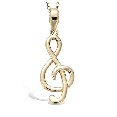 [R4197] - Pingente Banhado a Ouro 'Clave de Sol' dourado - 20x10 mm
