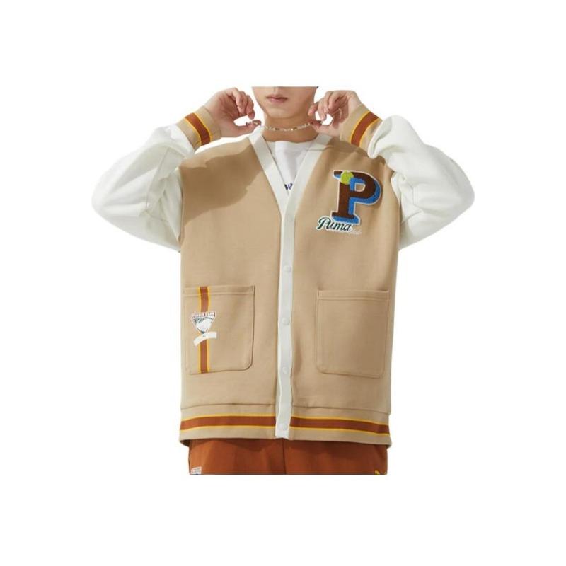 Puma Color Block Casual Long Sleeve Jacket Unisex Jacket Khaki 625798-83