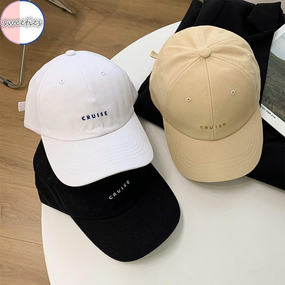 Letter Embroidered Baseball Cap Fashion Trend Versatile Casual Soft Top Curved Brim Sun Protection Baseball Cap