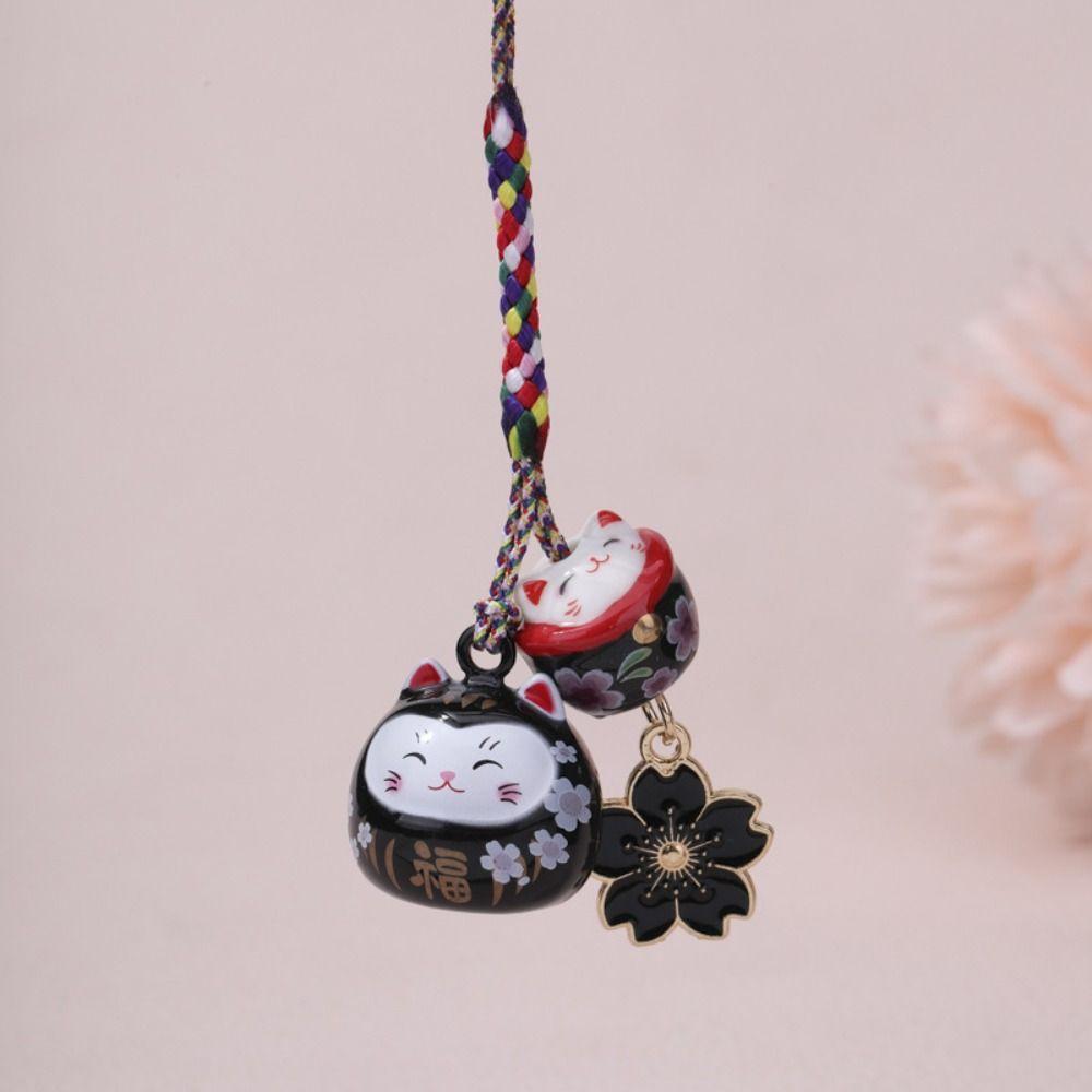 Cute Lucky Cat Pendant Fantastic Phone Strap Personality Maneki Neko Key Chain  Girls