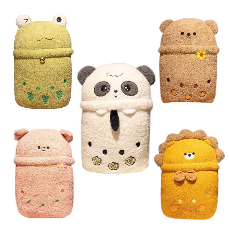 New Cartoon Animal Milk Tea Plush Pillow Blanket Two-in-one Blanket For Warmth And Comfort Perfect For Girls' Sleep Panda Design