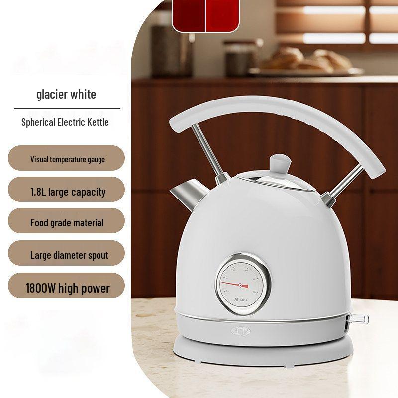 

Электрический чайник высокой мощности с видимым термометром, 1800 Вт, большой объем Glacier White