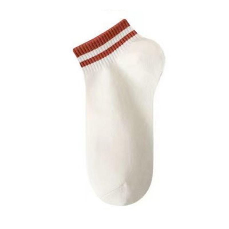 Female Summer Thin Style Solid Color Double Stripe Sports Student Socks