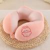 Cartoon U‑Shaped Neck Pillow Ice Bean Surface PP Cotton Filling Cervical Support Travel Pillow Portable Neck Rest for Airplane Car Office Nap