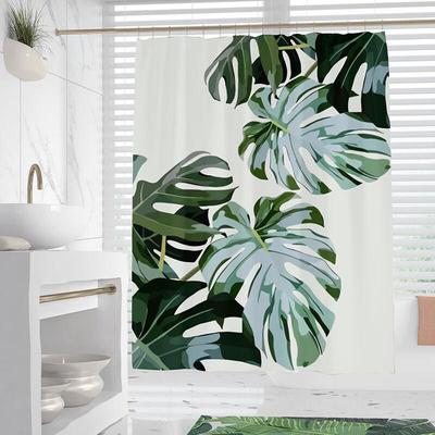 LISM Grüne Pflanze Polyester Duschvorhang