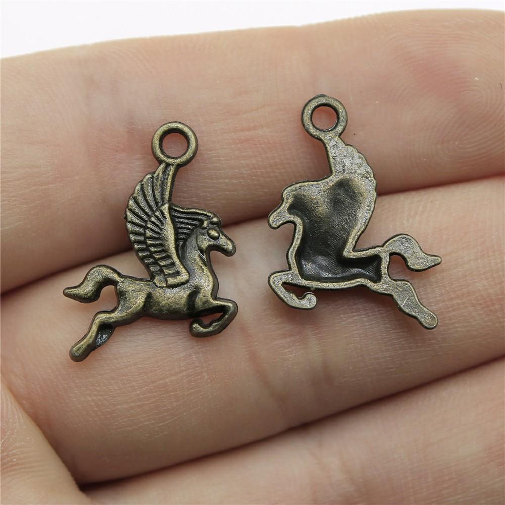 20pcs Running Horse Charms For Jewelry Making Tibetan Bronze Silver Color Pendants Antique Jewelry Making DIY Handmade Craft
