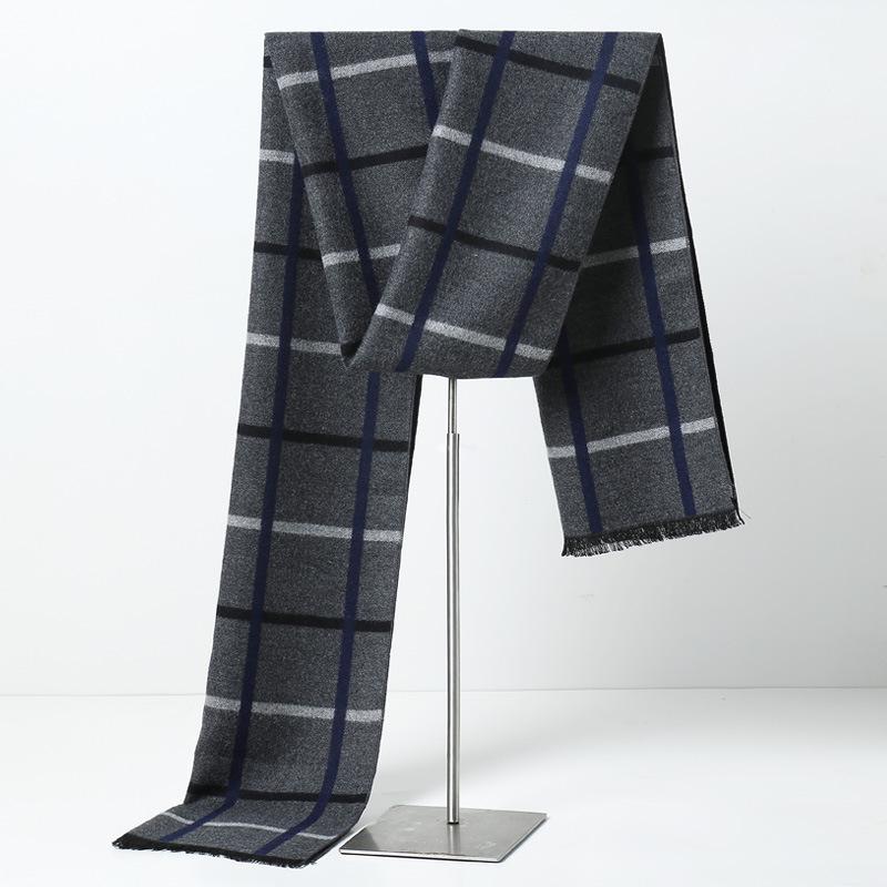 Men's Winter Plaid Imitation Cashmere Scarf - Warm, Casual Accessory