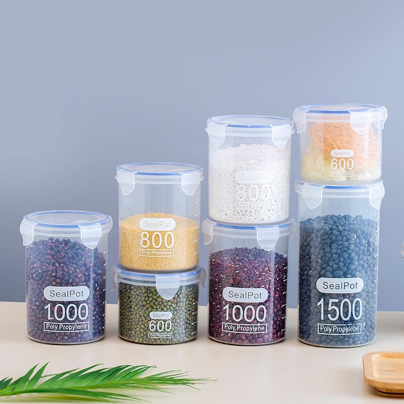 Large Airtight Transparent Plastic Food Storage Jar