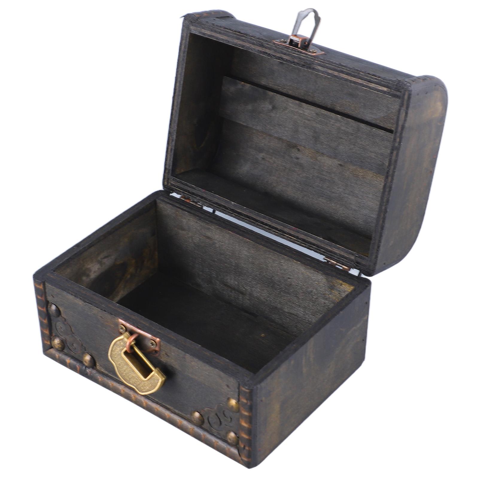 

Деревянная винтажная шкатулка для безделушек, ожерелье, серьги, сокровище, коробка для хранения ювелирных изделий, копилка-органайзер