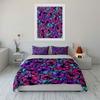 Floral Pattern With Purple And Pink Gradient Bedding Set For Kids Luxury Gift 3Pcs Digital Print Comforter Set Soft Comfortable