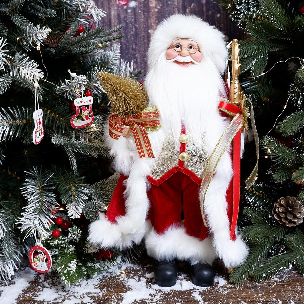 ABXMAS New Year 2024 Christmas Decorations For Home 45cm Santa Claus Doll Children Gifts Christmas Xmas Tree  Ornaments Navidad