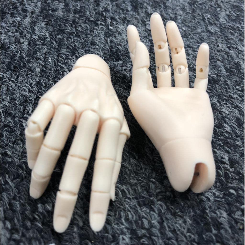 P Prettyia Hand Flexible Male Doll Hand Model Doll Making 2 Colors Normal Skin 15-joint 1/3BJD -