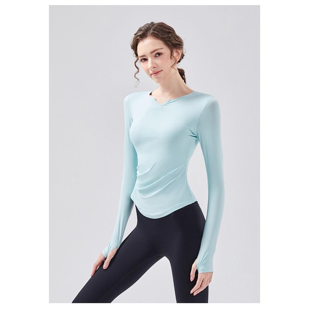 Pilates With Built-in Chest Cushion, Pleated Waist, Yoga, Fitness, Cycling And Running Top, Professional Quick-drying Nude Fitness Wear